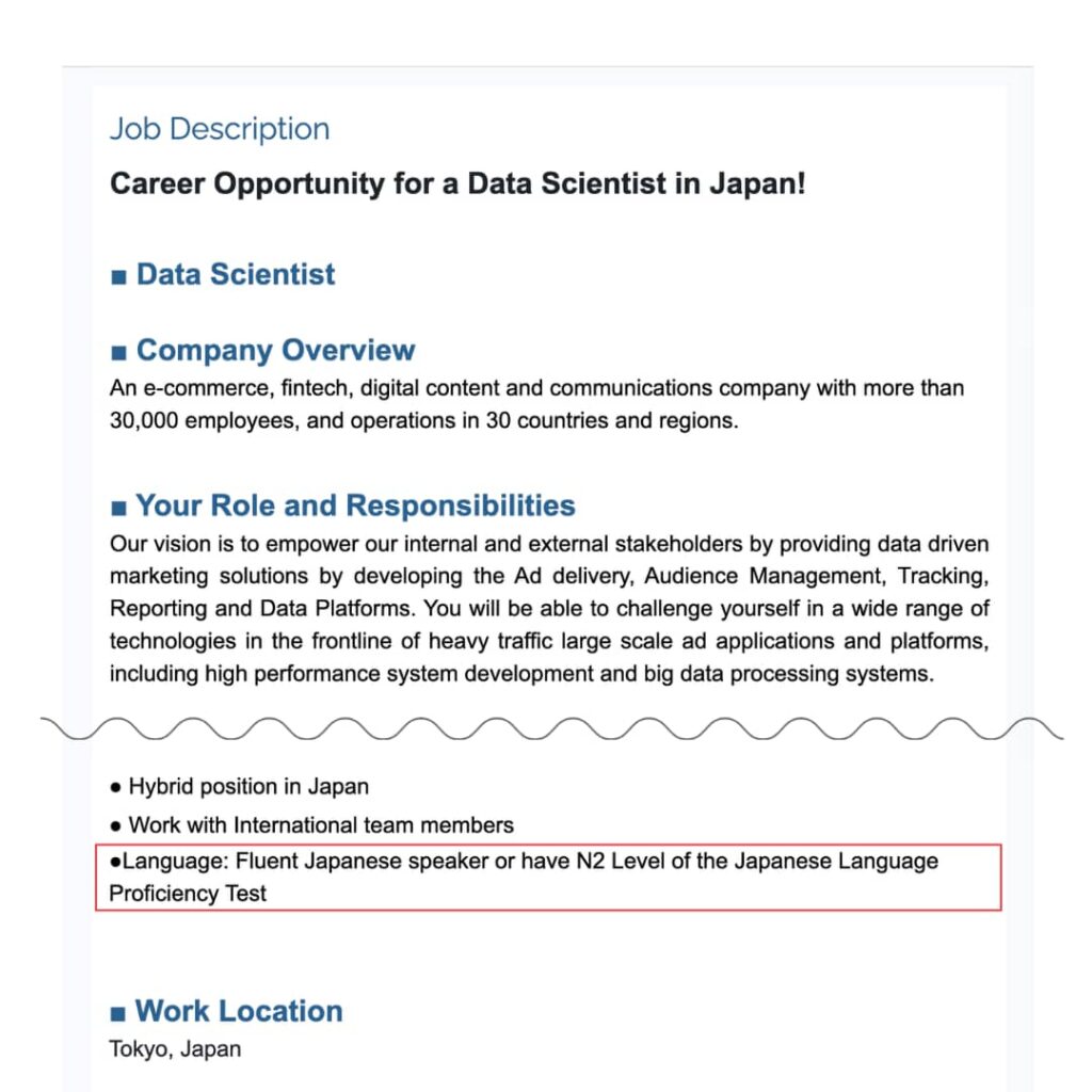 eg of job description